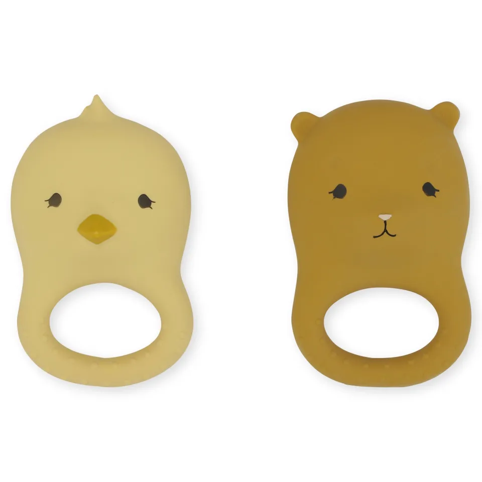 Konges Sløjd Aktivitetslegetøj|2 pak bidering - chicken/bear