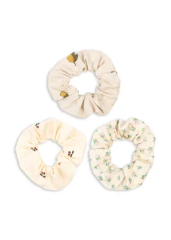 Konges Sløjd Accessories|3 pak scrunchie stor - CHERRY/LEMON/FLEUR COLORÈ cherry/lemon/fleurcolorè
