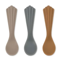 Konges Sløjd Spisetid|3 pak silikoneskeer - WARM GREY warmgrey