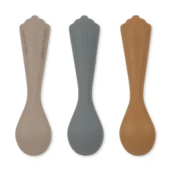 Konges Sløjd Spisetid|3 pak silikoneskeer - WARM GREY warmgrey