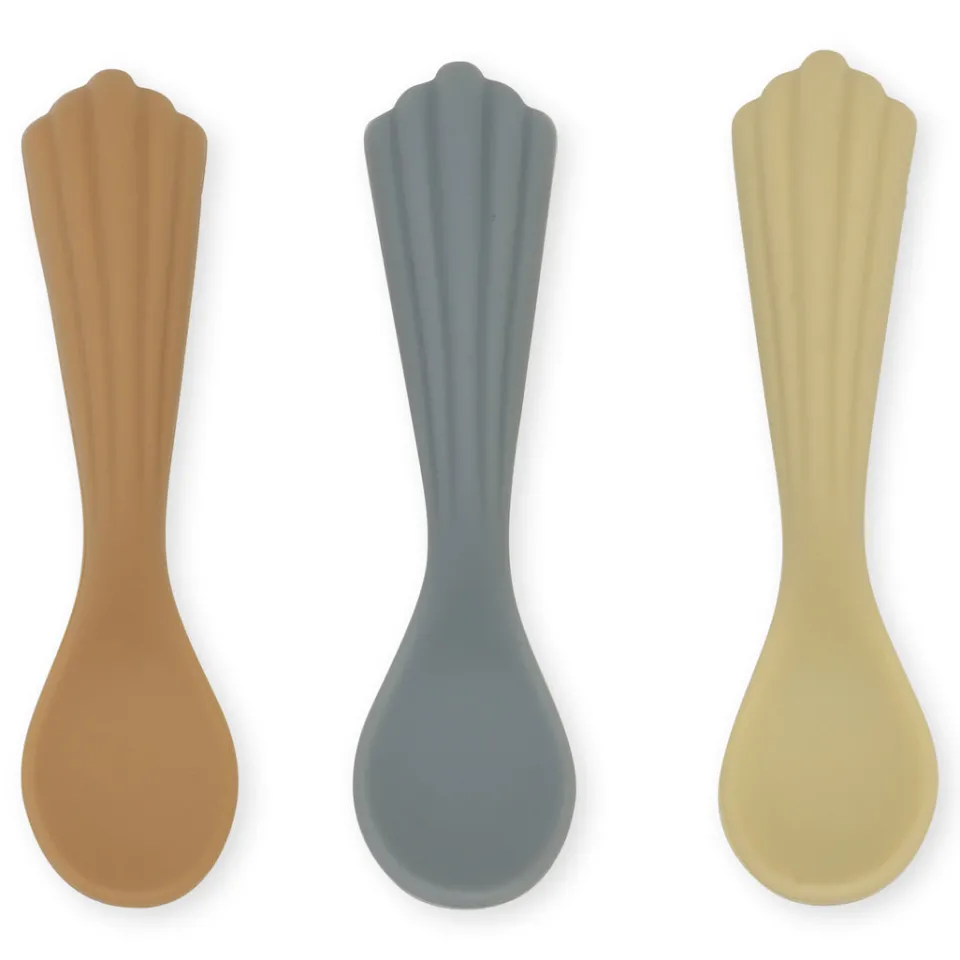 Konges Sløjd Spisetid|3 pak silikoneskeer - WARM GREY warmgrey