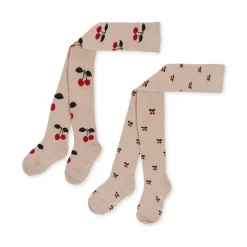 Konges Sløjd Accessories|2 pak strømpebukser - BIG CHERRY/CHERRY bigcherry/cherry