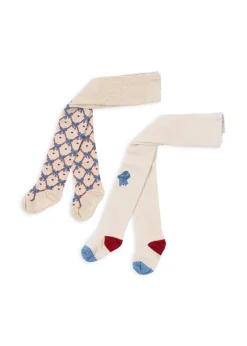 Konges Sløjd Accessories|2 pak strømpebukser - BOW MIX bowmix