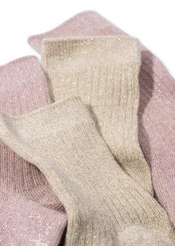 Konges Sløjd Accessories|2 pak strømper - rose/off white rose/offwhite