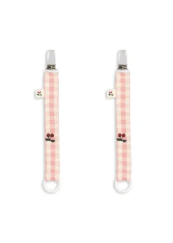 Konges Sløjd Pusletid|2 pak suttesnor - POWDER PINK CHECK powderpinkcheck