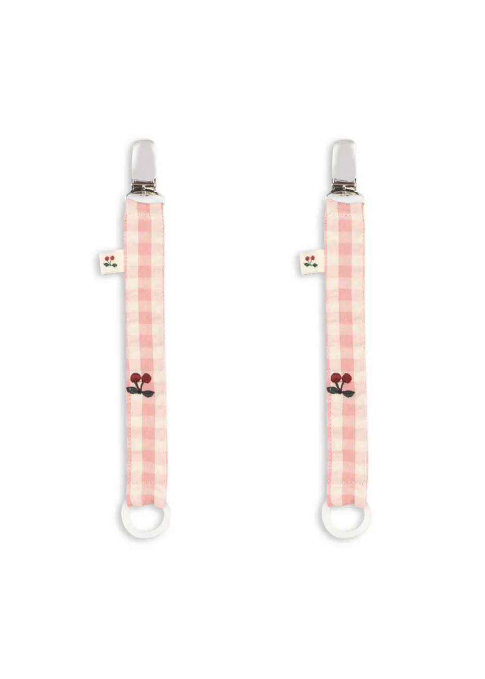Konges Sløjd Pusletid|2 pak suttesnor - POWDER PINK CHECK powderpinkcheck