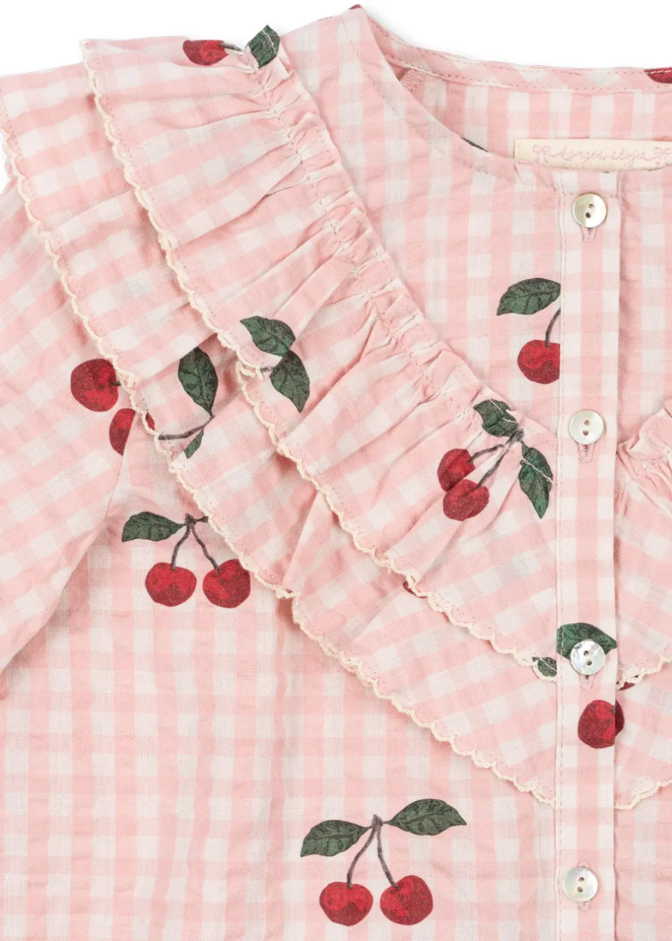 Konges Sløjd Overdele|kim bluse - CHERRY CHECK cherrycheck