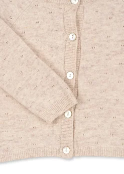 Konges Sløjd Overdele|MINO CARDIGAN - OFF WHITE MELANGE POINTELLE offwhitemelangepointelle