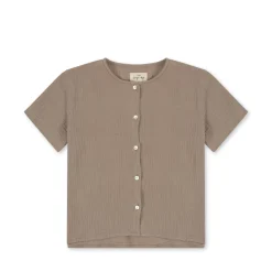 Konges Sløjd Overdele|olive kortærmet skjorte - PURE CASHMERE purecashmere