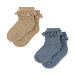 Konges Sløjd Accessories|2-pak blondstrømper - sand/blue