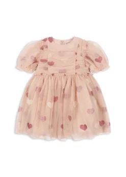 Konges Sløjd Kjoler|TULLIE KJOLE - HEART ROSE GLITTER heartroseglitter